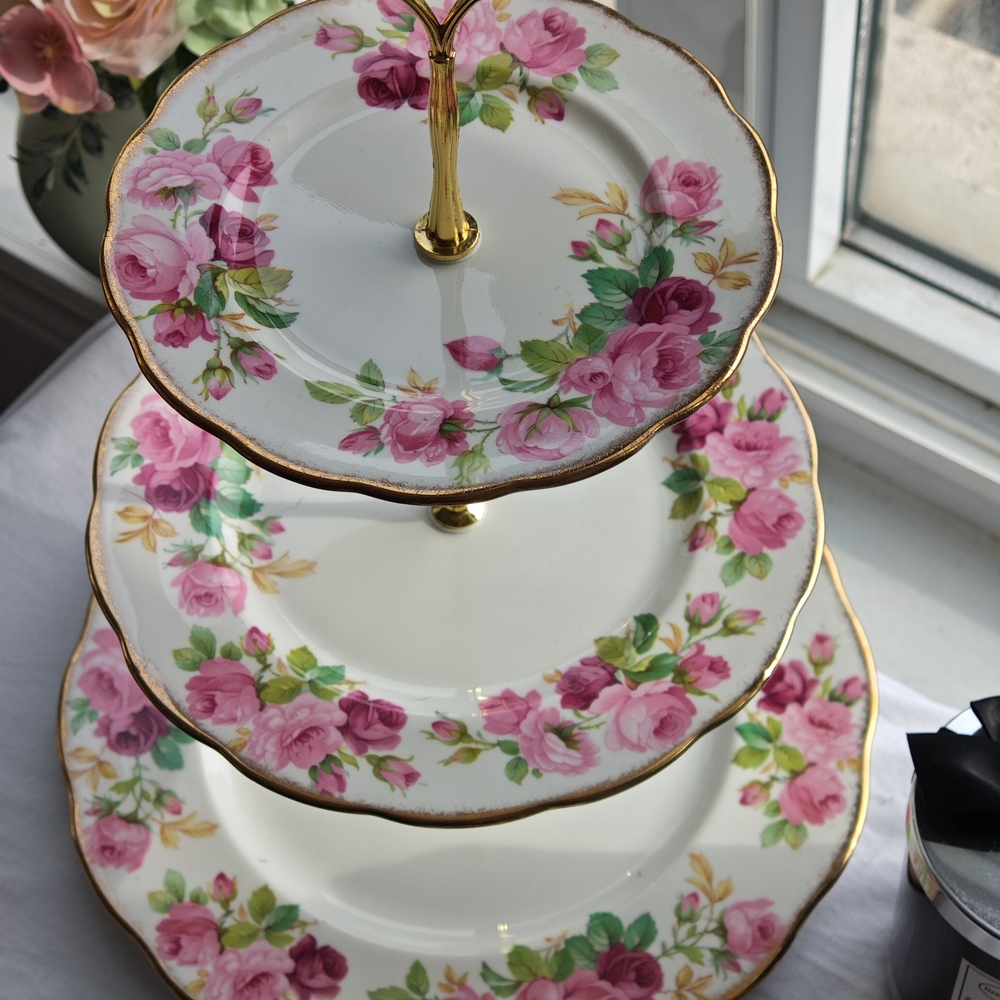 Royal Albert 3 Floral Tiered Cake Stand